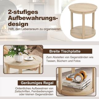 Northix Table basse ronde à 2 niveaux  