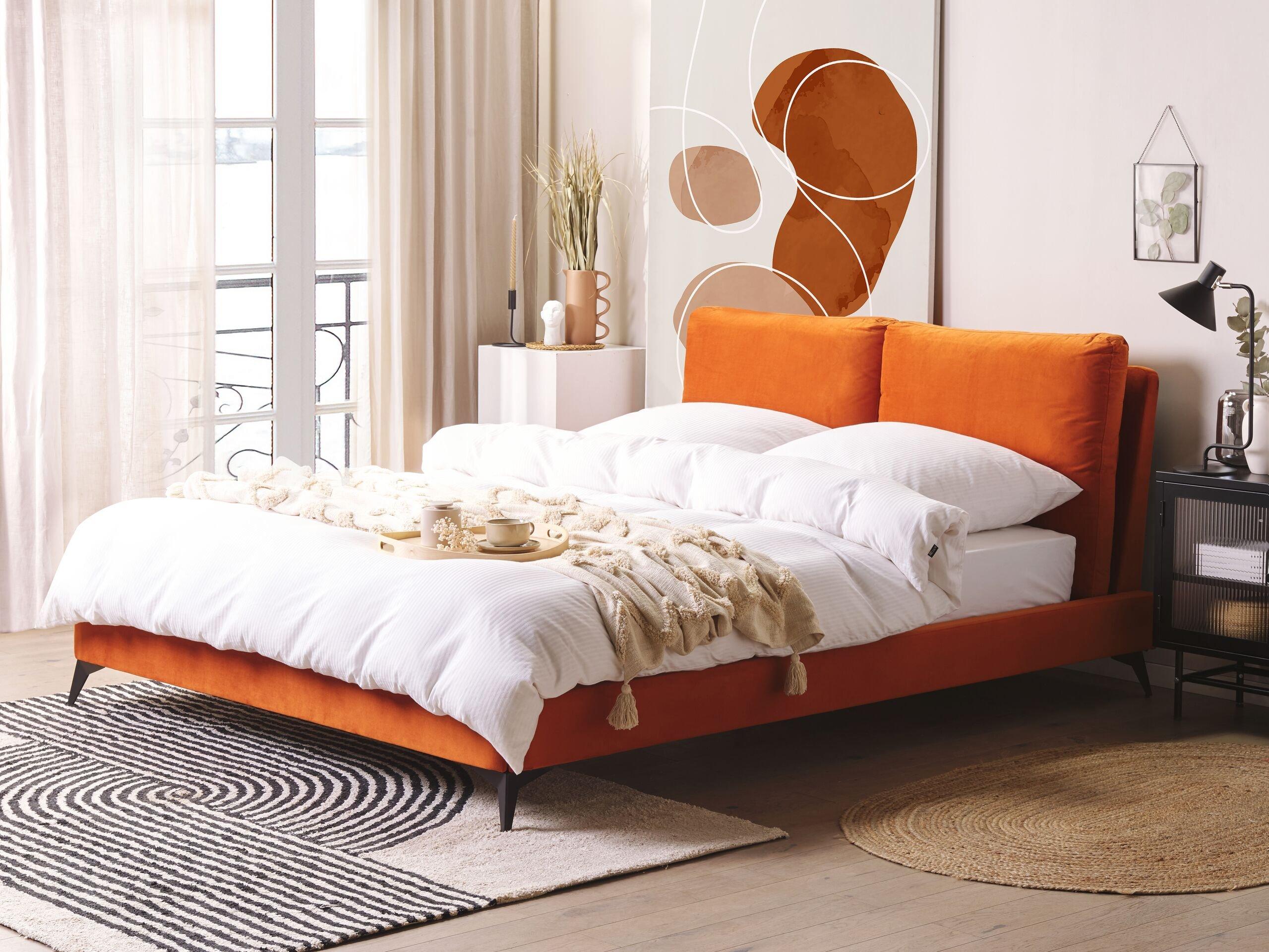 Beliani Bett mit Lattenrost aus Samtstoff Modern MELLE  