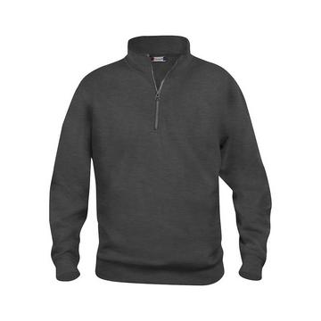 Basic Sweatshirt mit halbem Reißverschluss