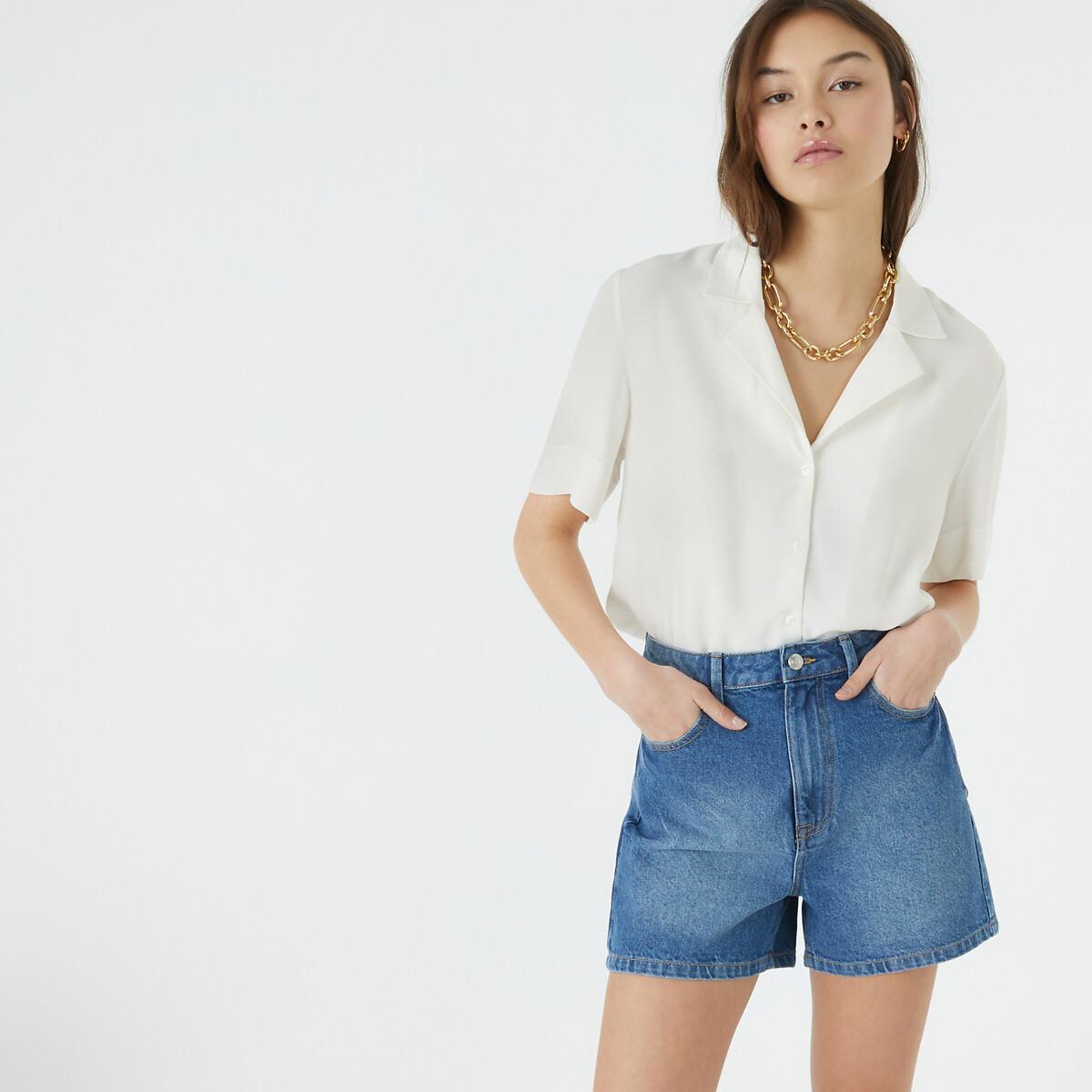 La Redoute Collections  Kurzärmelige Bluse mit Reverskragen 