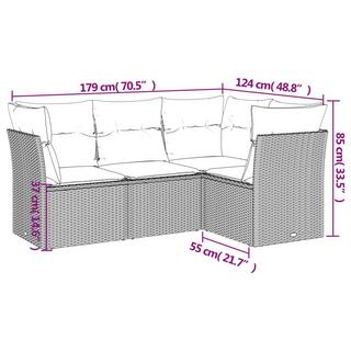 VidaXL Ensemble de canapés de jardin rotin synthétique  