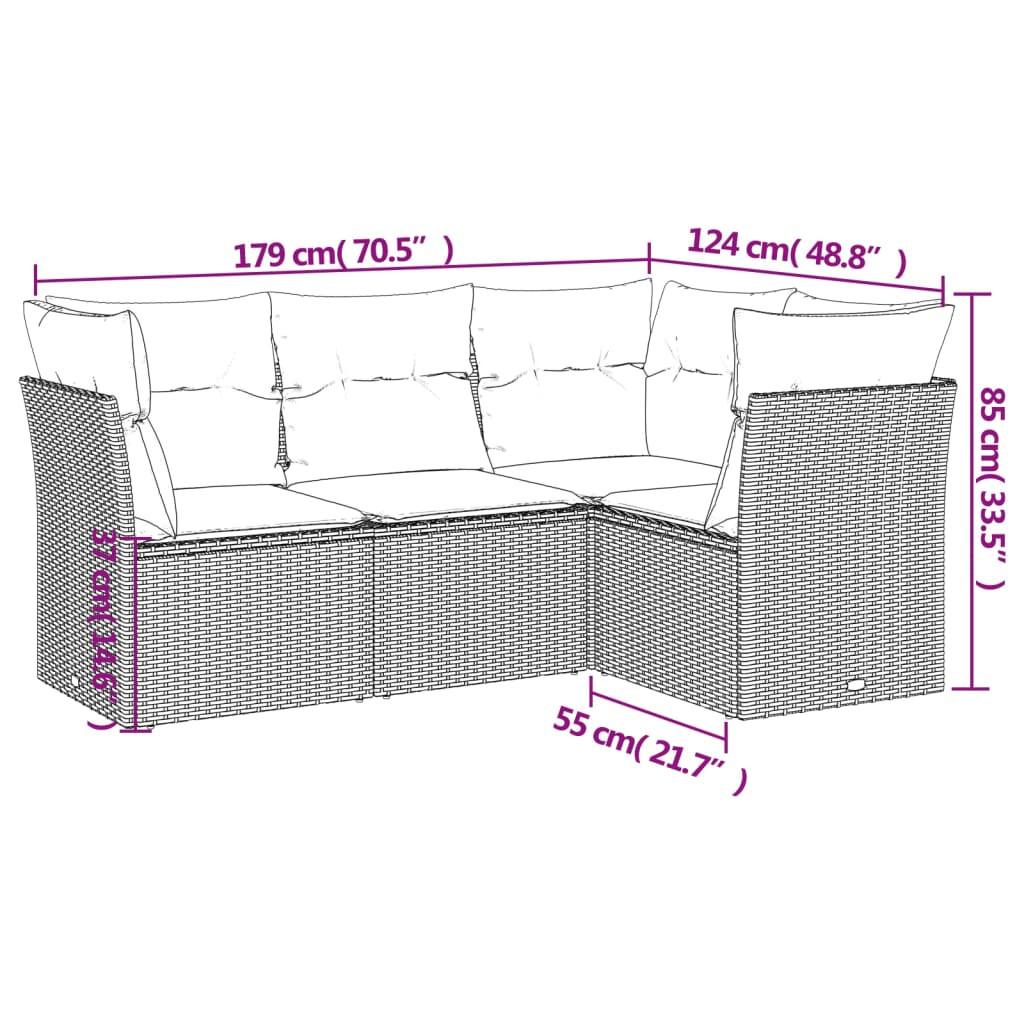 VidaXL Ensemble de canapés de jardin rotin synthétique  