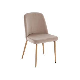 Vente-unique Sedia in Velluto e Metallo effetto legno Beige  - Lotto di 6 - MINAGRI  
