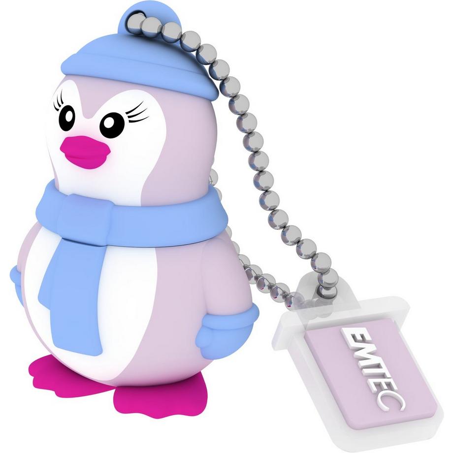 EMTEC  Emtec Miss Penguin USB-Stick 16 GB USB Typ-A 2.0 Blau, Violett, Weiß 