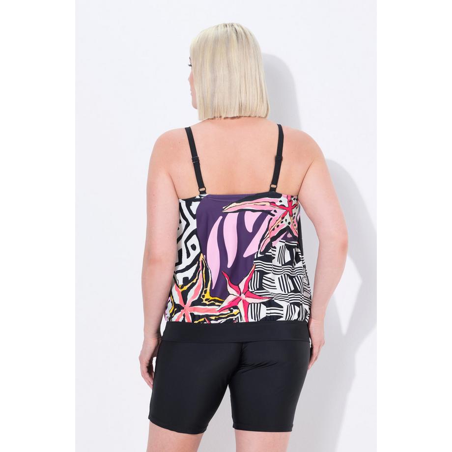 Ulla Popken Tankini bonnets souples bretelles réglables imprimé patchwork  