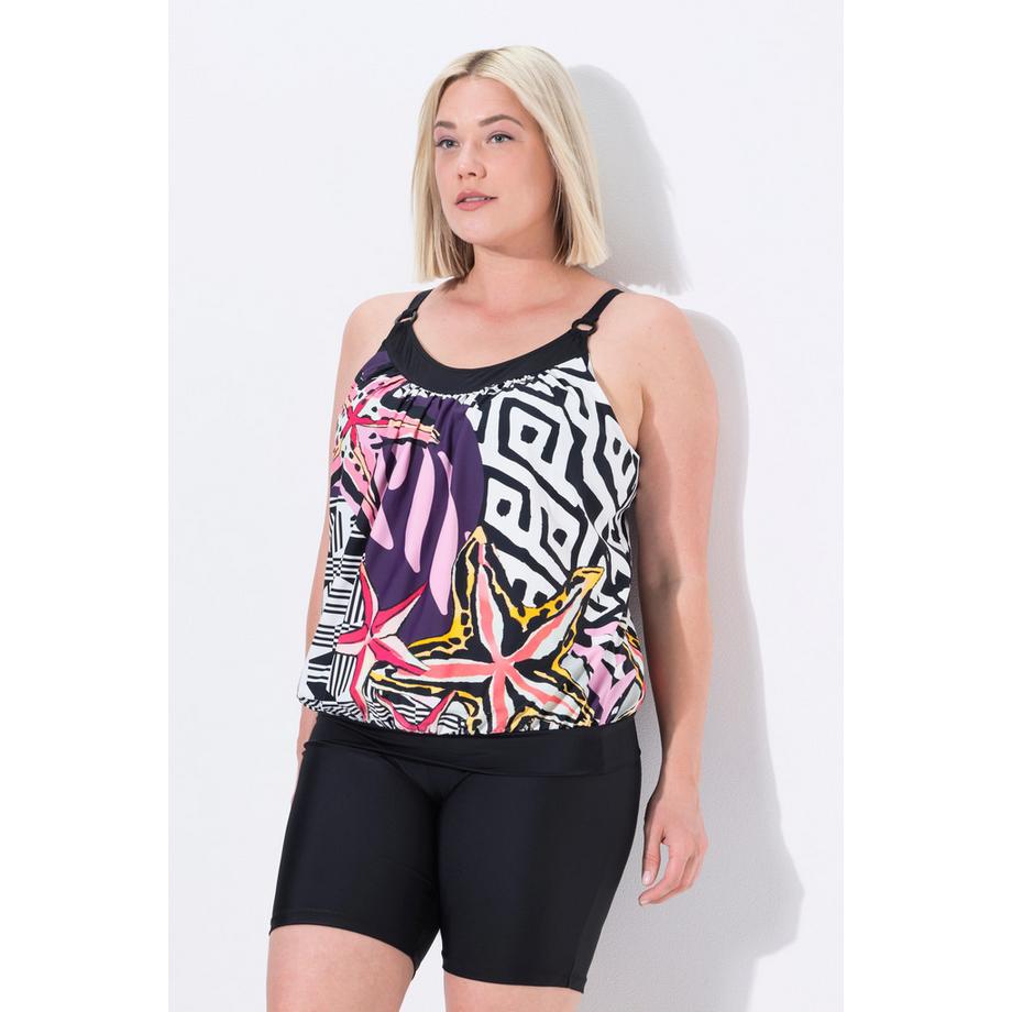 Ulla Popken Tankini bonnets souples bretelles réglables imprimé patchwork  