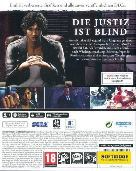 GAME  Judgment Standard Allemand, Anglais PlayStation 5 