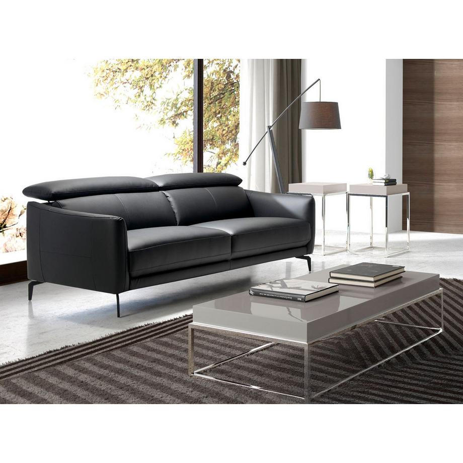 ANGEL CERDA Canapé 3 places en cuir noir  