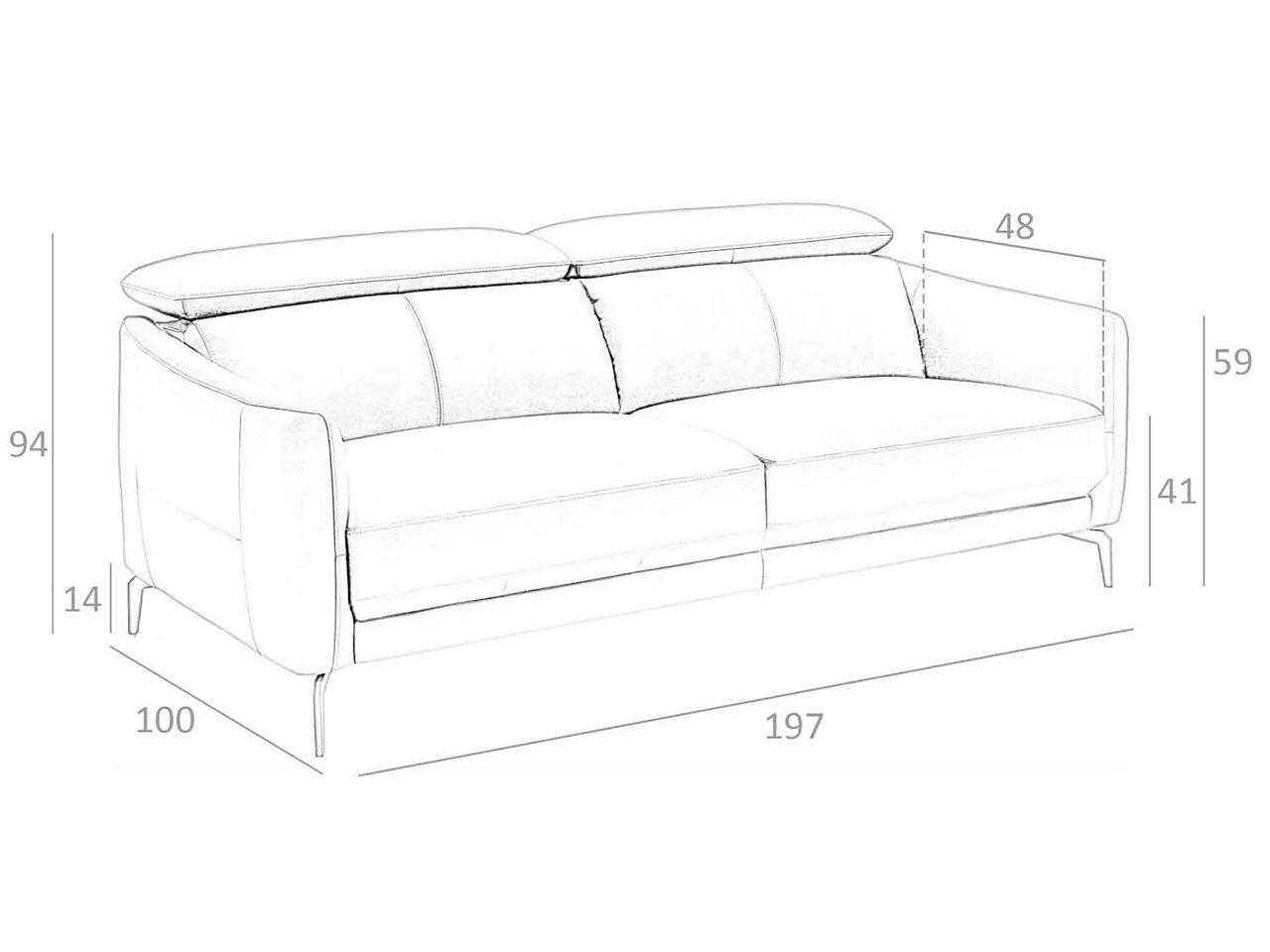 ANGEL CERDA Sitzer Sofa aus em Rindsleder  