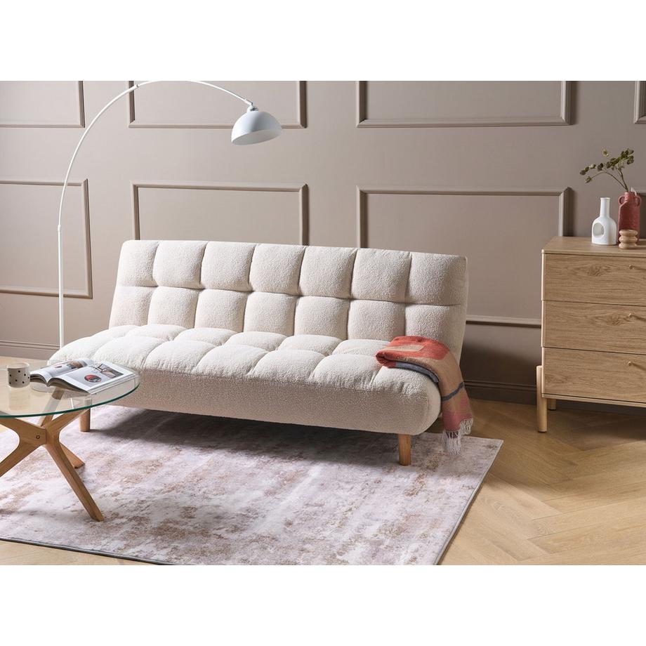 Beliani Schlafsofa aus Bouclé Landhausstil RISOR  