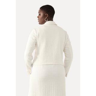 Ulla Popken Bouclé Jacke Hemdkragen Acetatfutter  