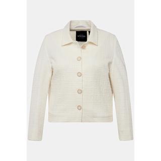 Ulla Popken Bouclé Jacke Hemdkragen Acetatfutter  