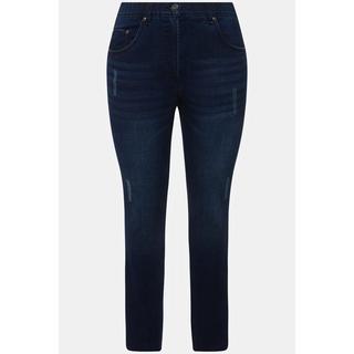 Studio Untold  Skinny Jeans, cutted Saum, 5-Pocket, Elastikbund, Zipp-Fly 