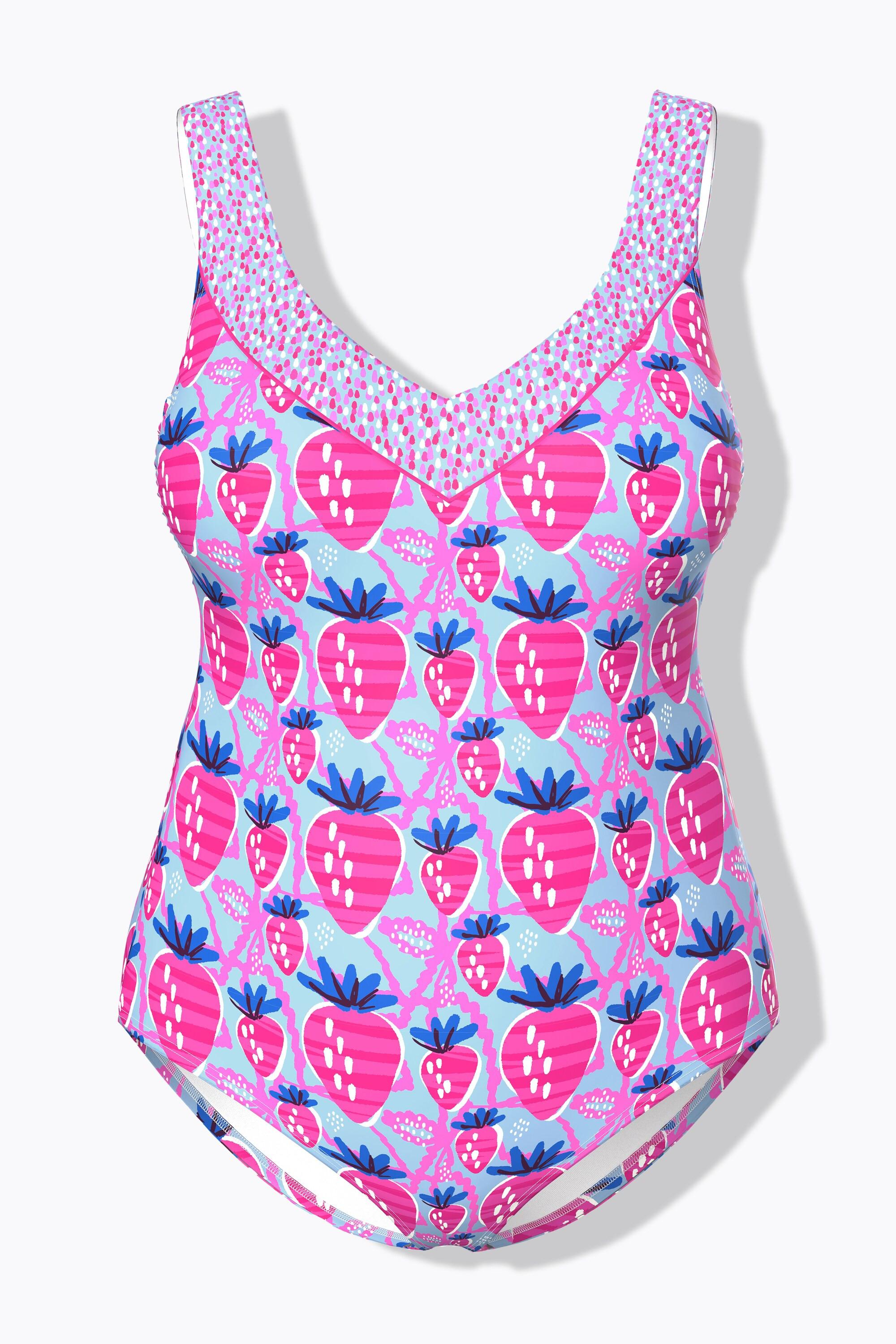 Ulla Popken Costume da bagno Stampa Fragole Coppe Morbide  