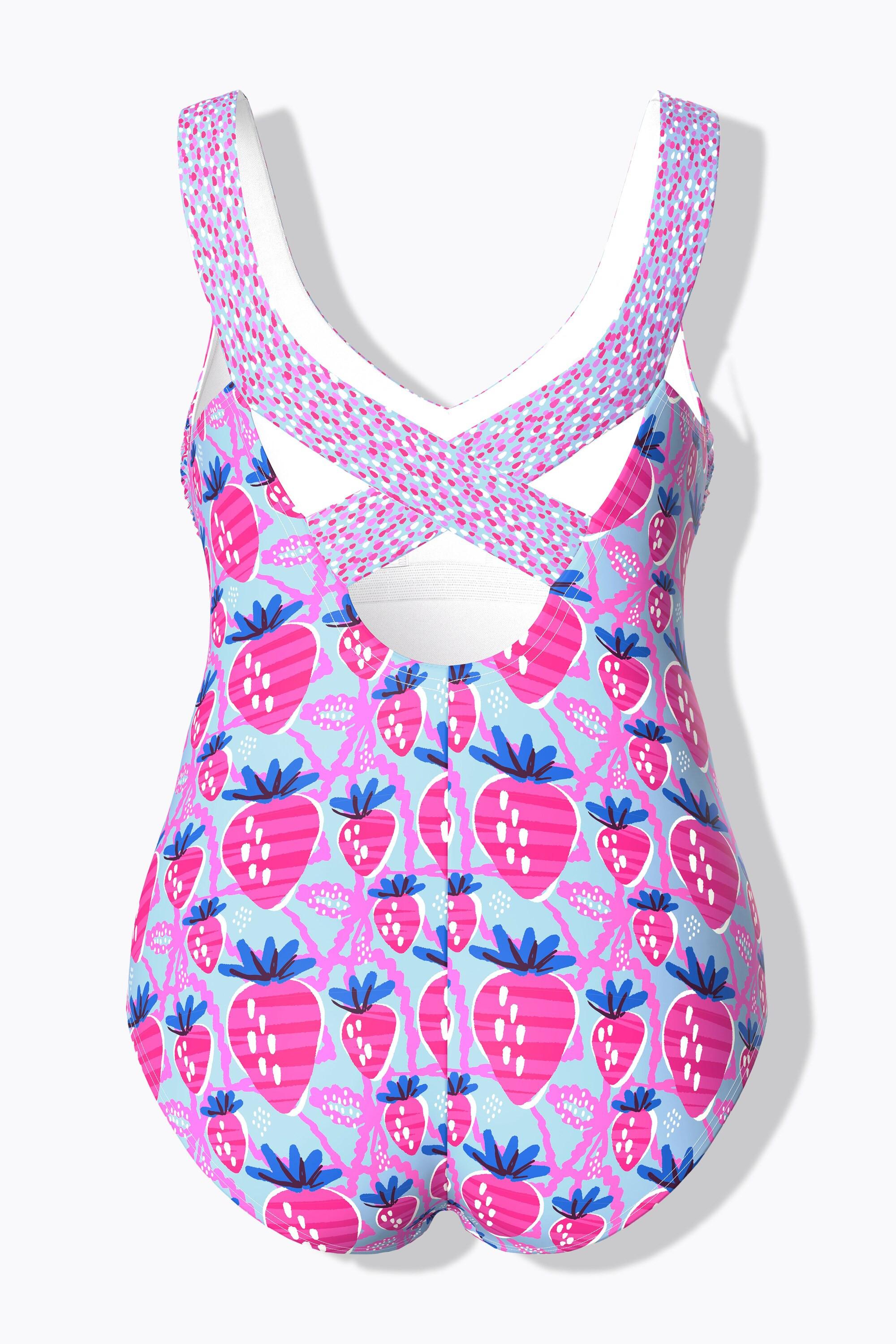 Ulla Popken Costume da bagno Stampa Fragole Coppe Morbide  