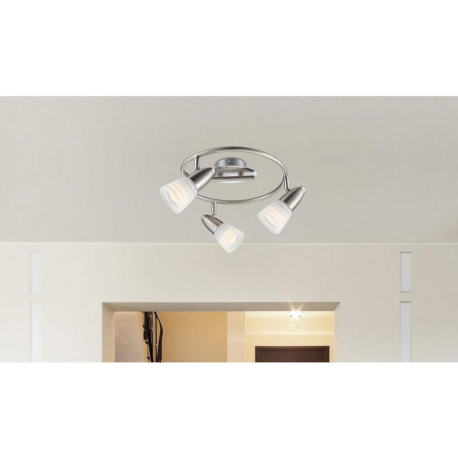 mutoni LED Deckenleuchte Chrom nickel matt 3xE14 LED  