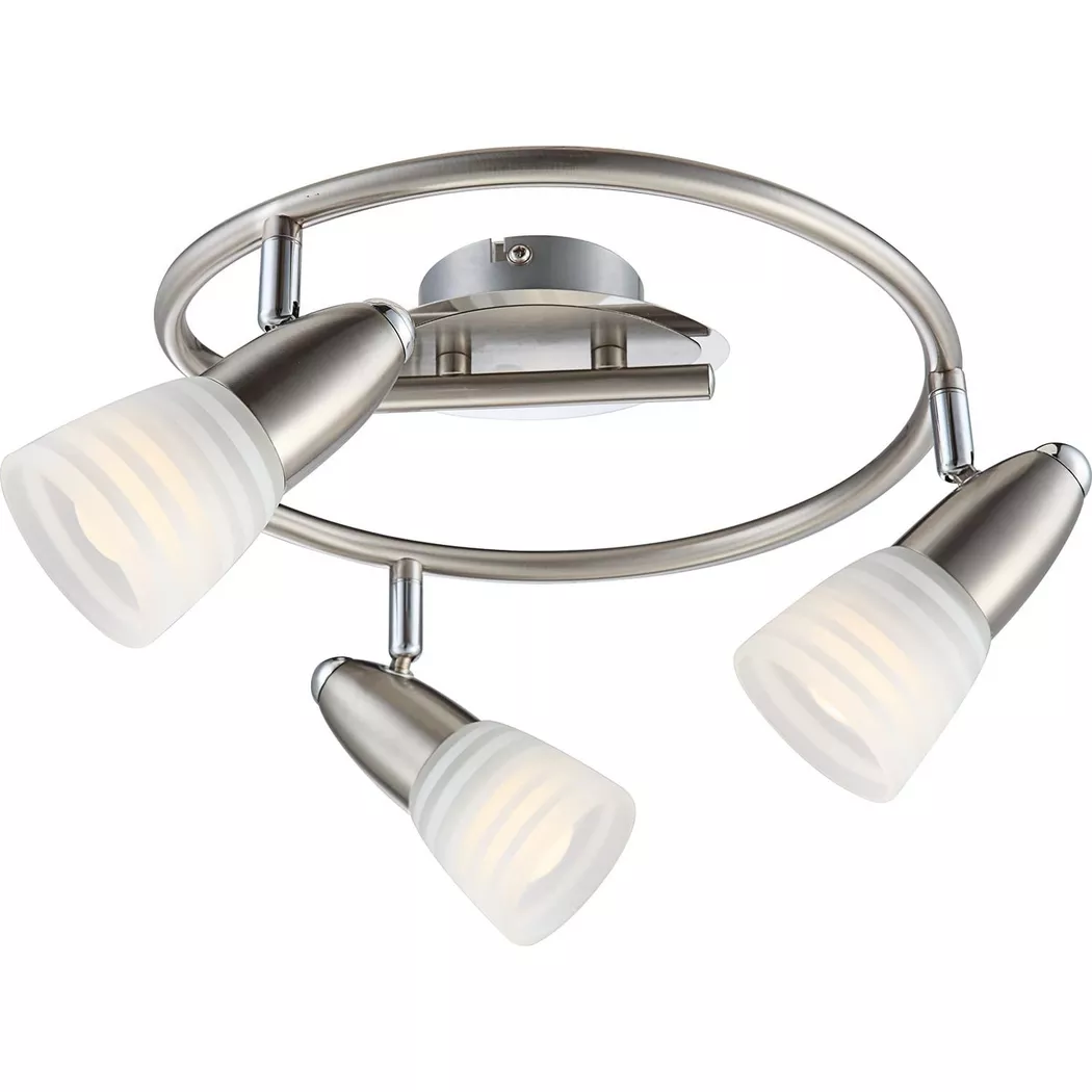 mutoni – LED Deckenleuchte Chrom nickel matt 3xE14 LED, One Size, Silber