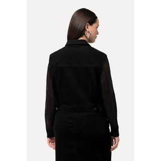 Ulla Popken Gilet di jeans Boxy Fit Collo Camicia Bottoni in Metallo  