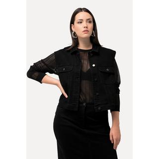 Ulla Popken Gilet di jeans Boxy Fit Collo Camicia Bottoni in Metallo  