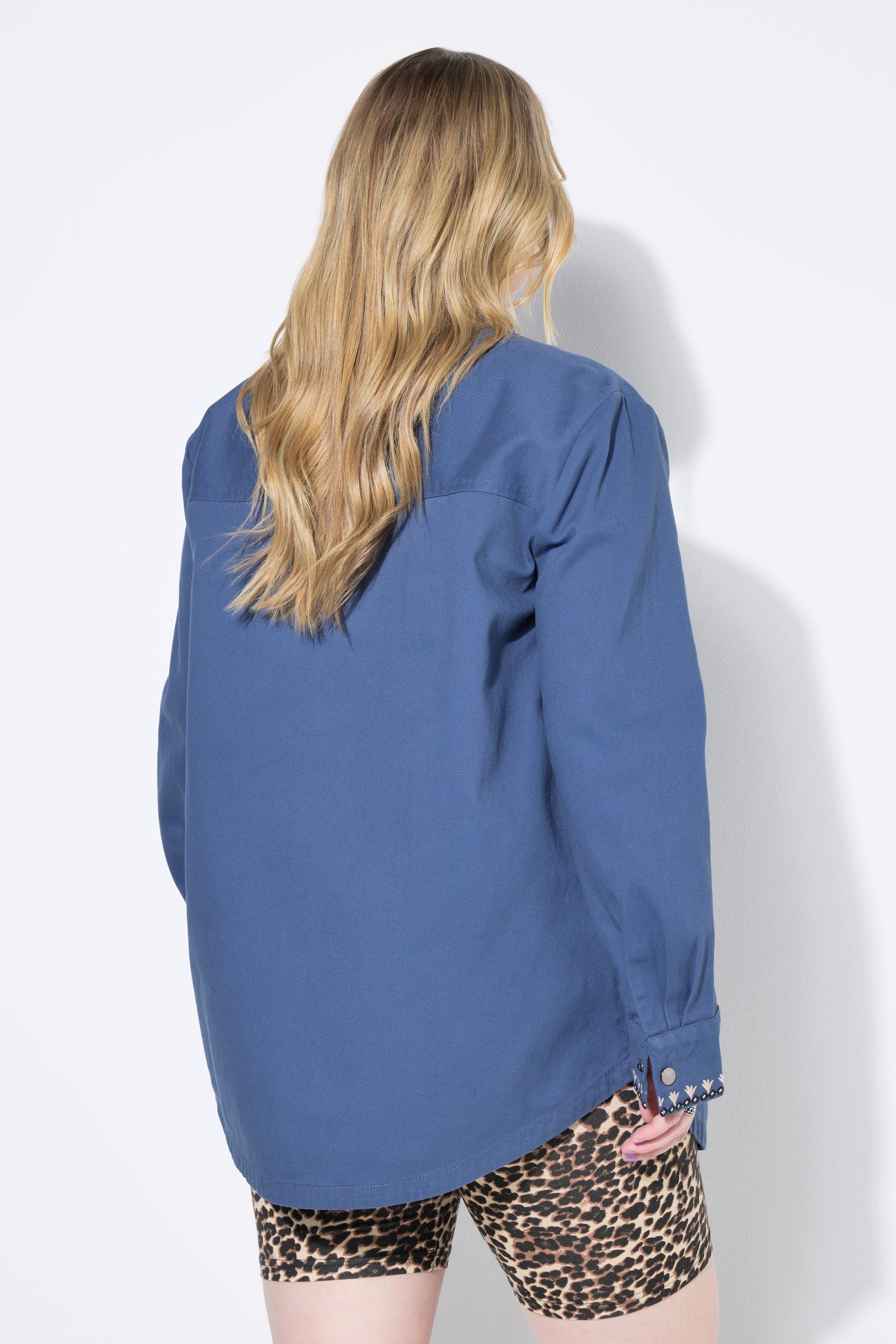 Studio Untold Oversized Hemd Stickerei an der Knopfleiste  