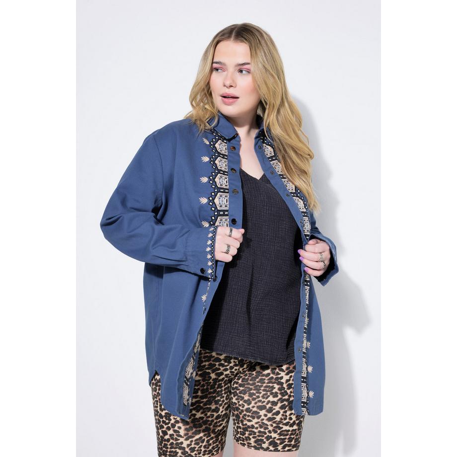 Studio Untold Camicia Oversize Ricami sull'Abbottonatura  