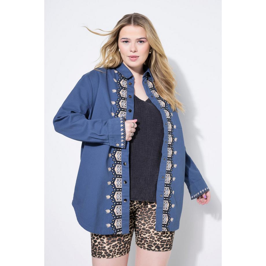 Studio Untold Camicia Oversize Ricami sull'Abbottonatura  