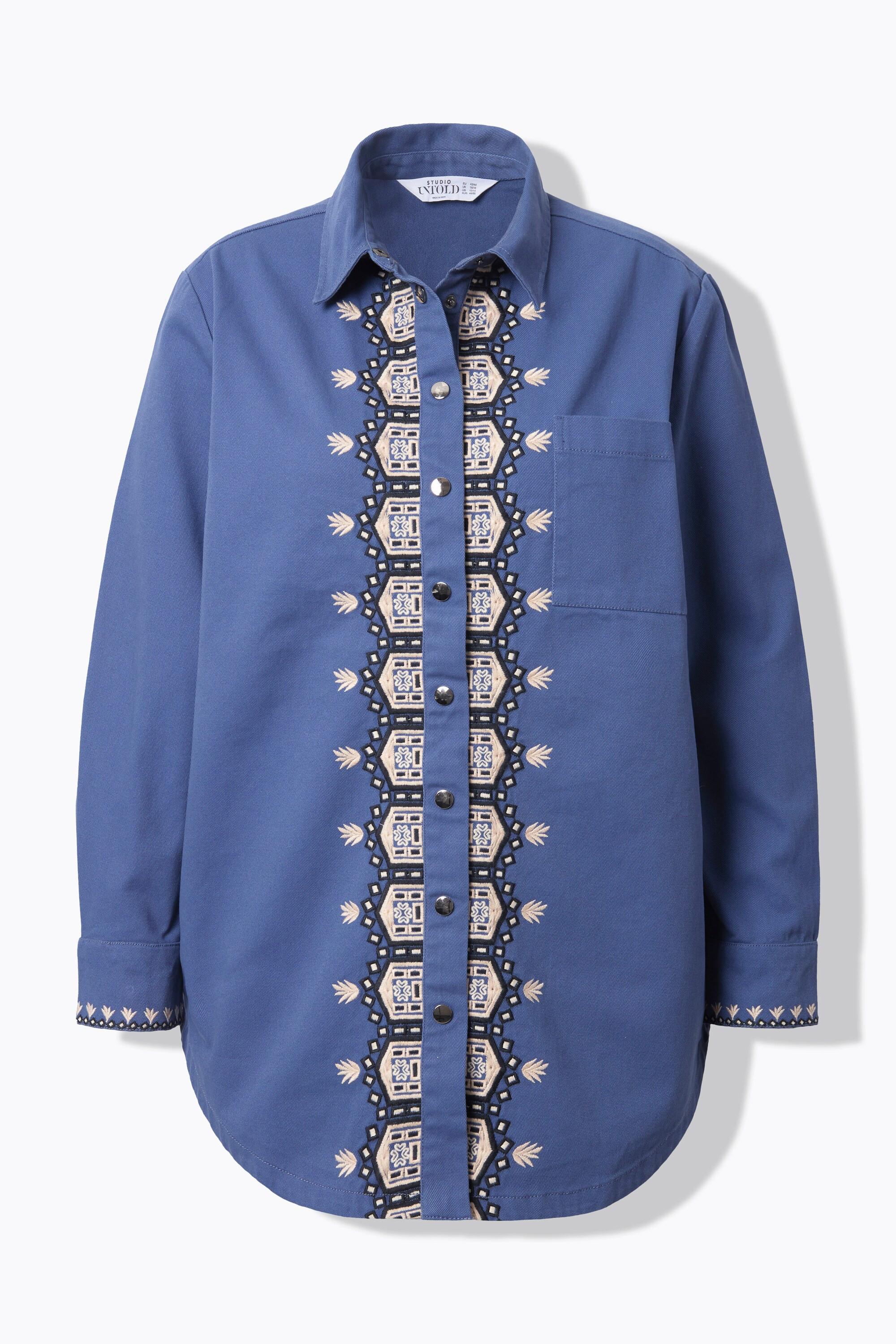 Studio Untold Oversized Hemd Stickerei an der Knopfleiste  
