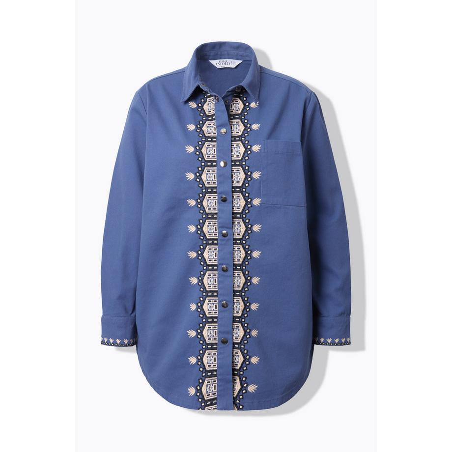 Studio Untold Camicia Oversize Ricami sull'Abbottonatura  