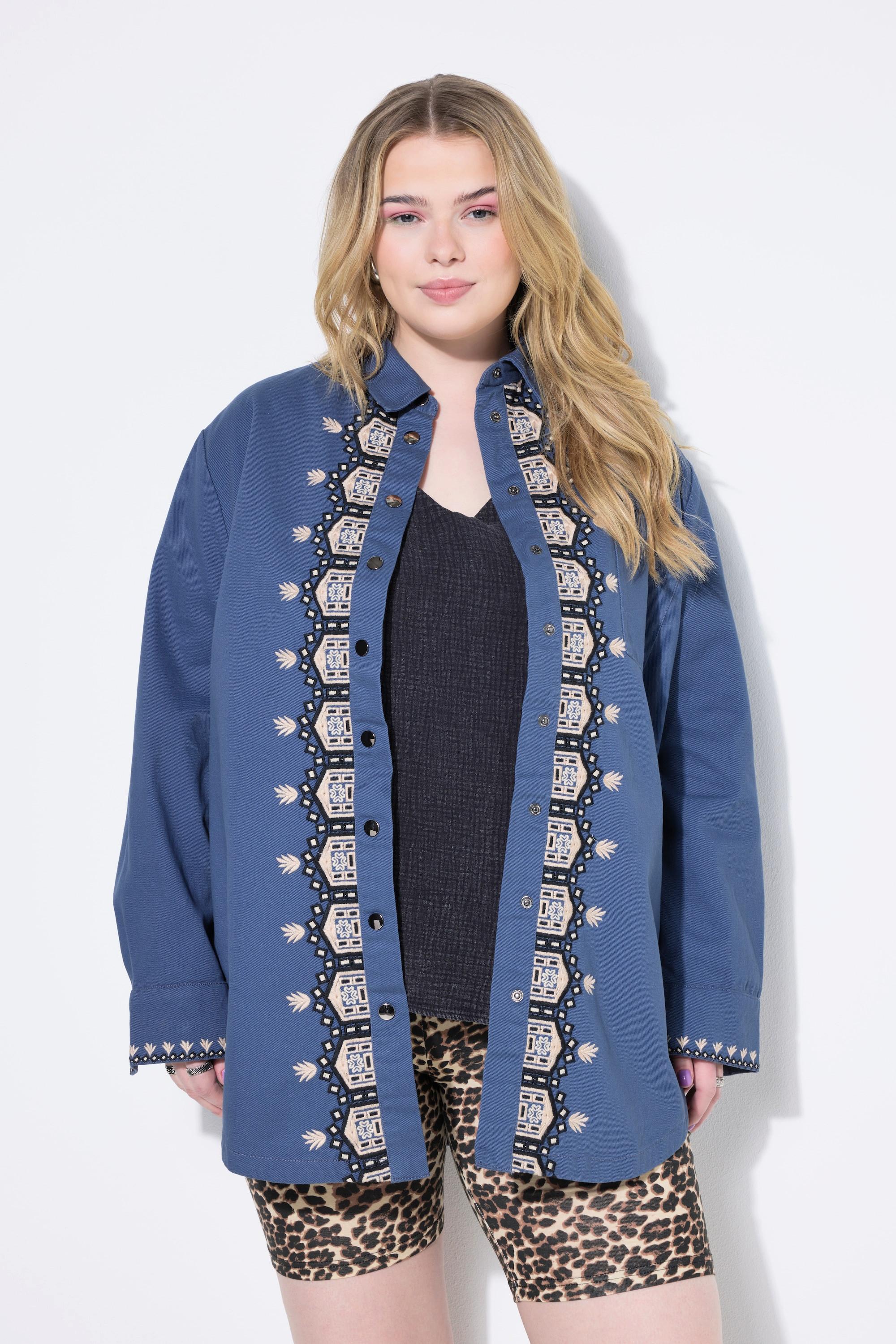 Studio Untold Oversized Hemd Stickerei an der Knopfleiste  