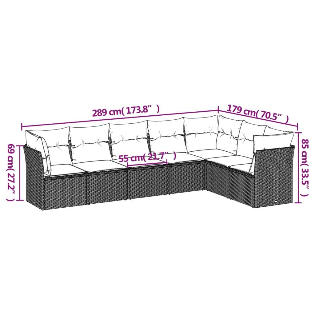 VidaXL Ensemble de canapés de jardin rotin synthétique  