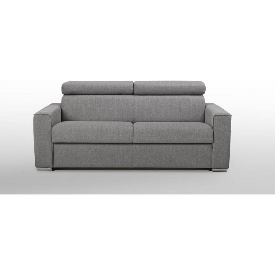 LINEA SOFA Schlafsofa 3-Sitzer - Liegefläche: 140 cm - Matratzenhöhe: 16 cm mit Memory Schaum - Stoff - Grau - VIZIR  