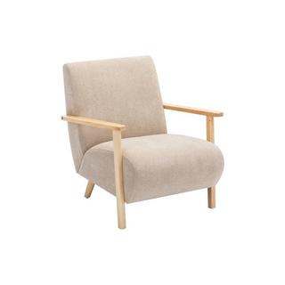 Vente-unique Fauteuil en tissu beige et bois JULOMO  