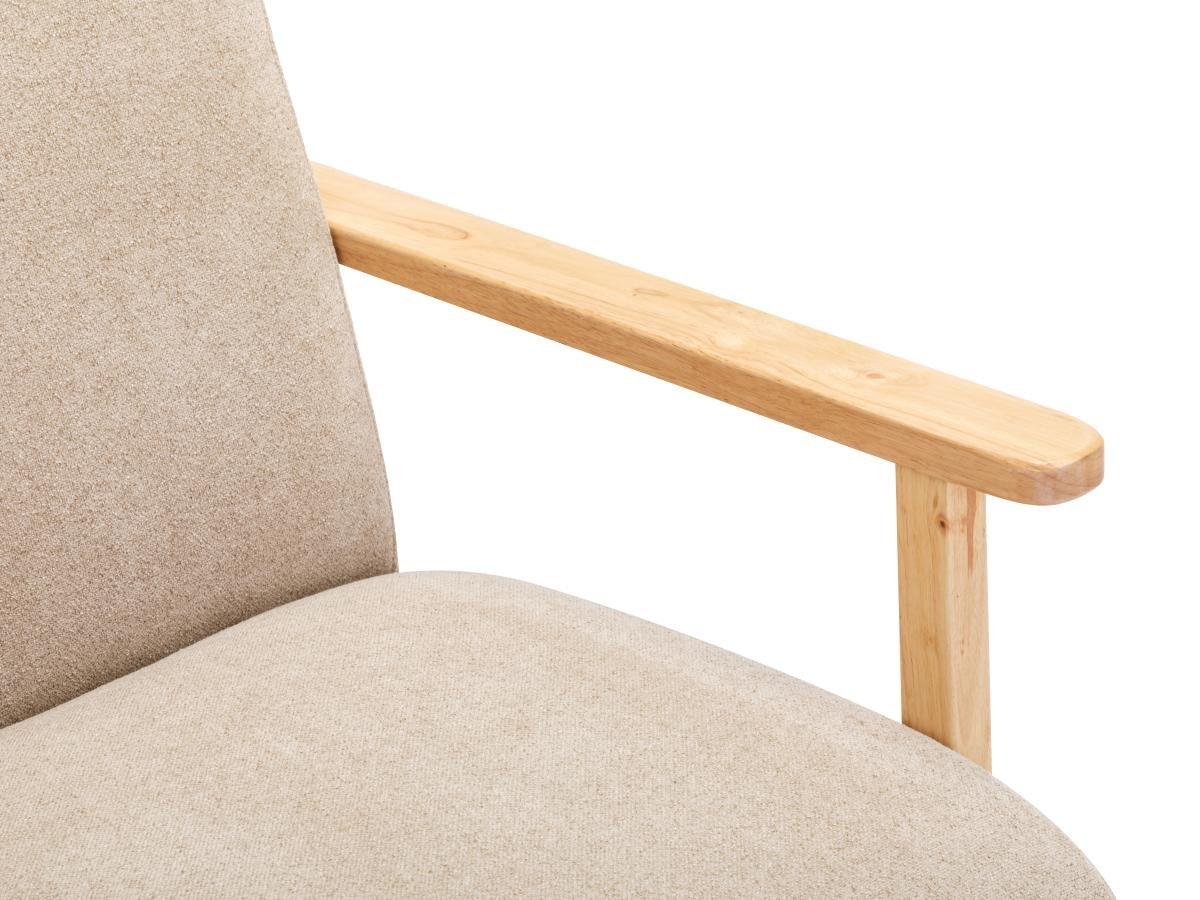 Vente-unique Fauteuil en tissu beige et bois JULOMO  