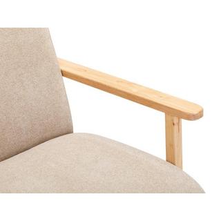 Vente-unique Fauteuil en tissu beige et bois JULOMO  