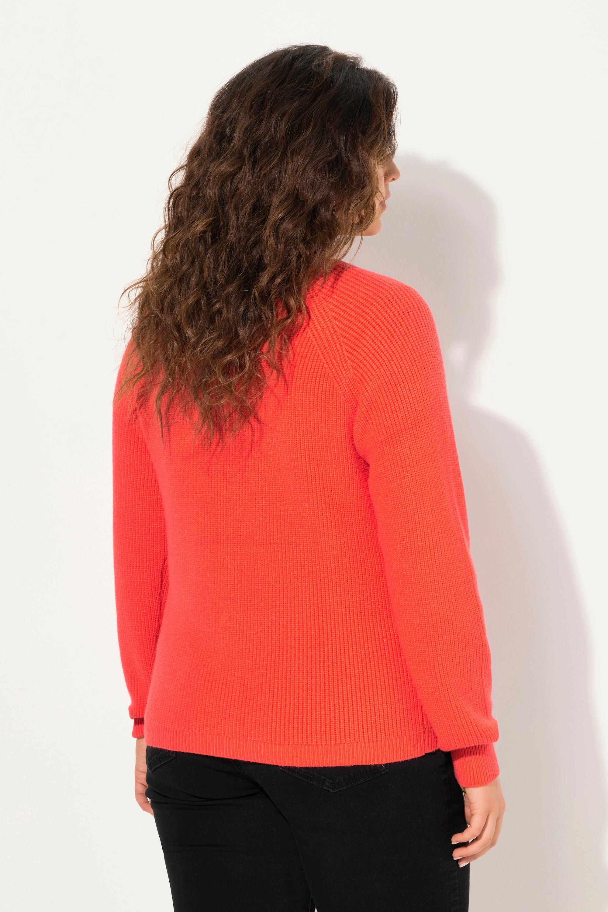 Ulla Popken  Cardigan in maglia a costine con scollo a V e maniche lunghe 