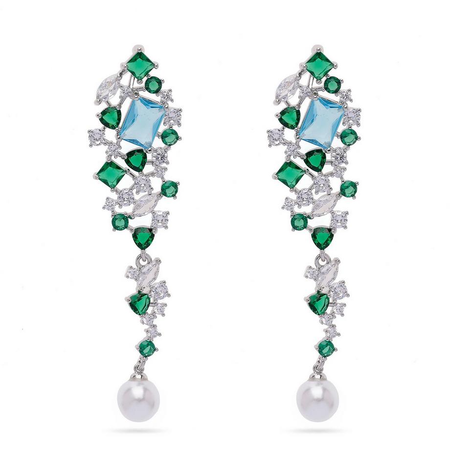 Boucles d'oreilles goutte contemporaines couleur argent