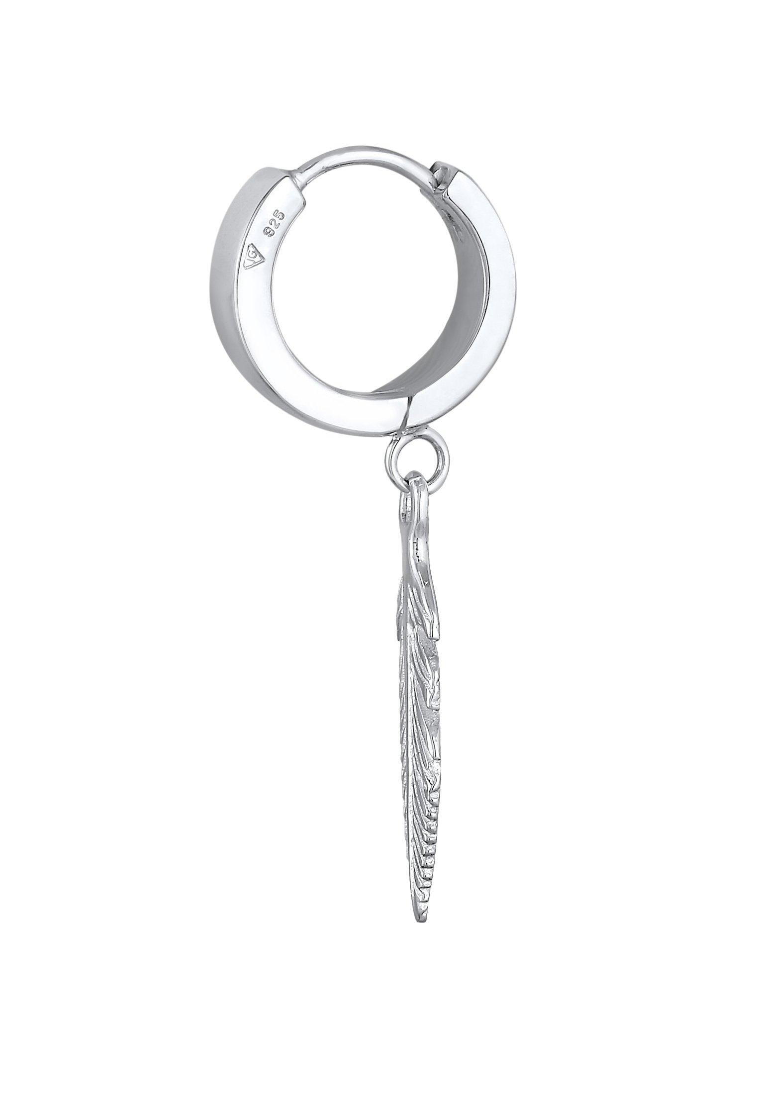 Kuzzoi  Ohrringe Creole Feder Scharnier Single 