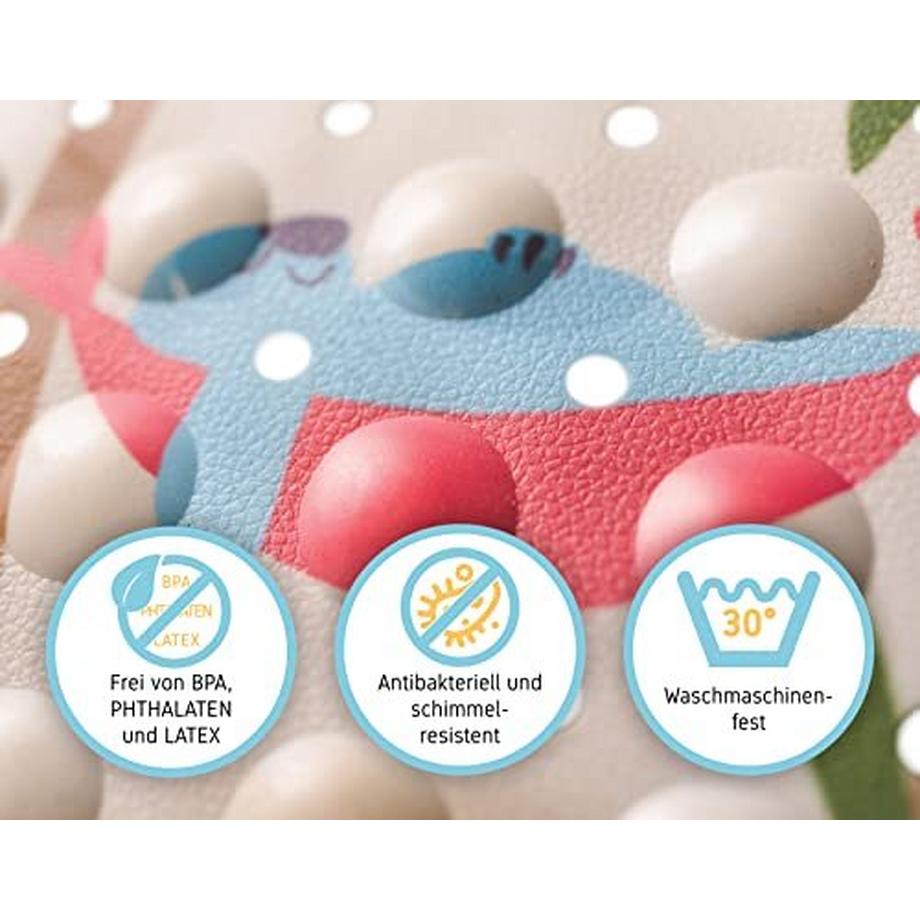 Activity-board Strandparty - Badematte für Kinder | hochwertige Antirutschmatte Badewanne 100x40 cm lang | cooles  