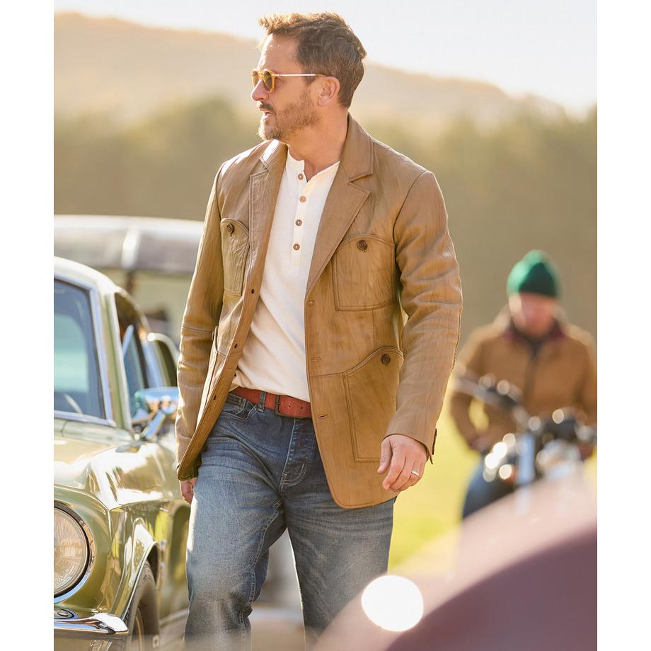 Joe Browns Geknitterter Leder Blazer  