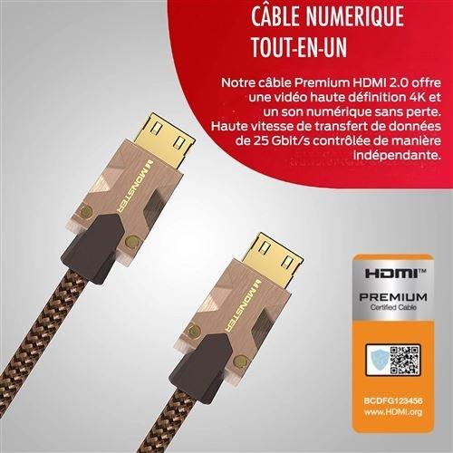 FIB-RMS-CH  Monster Cable M2000 25 Gb/s UHD 4K HDR10+ HDMI-Kabel 1,5 m Schwarz 