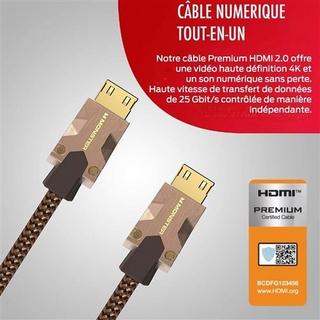 FIB-RMS-CH  Câble HDMI UHD 4K HDR10+ Monster Cable M2000 25 Go/s 1.5m Noir 