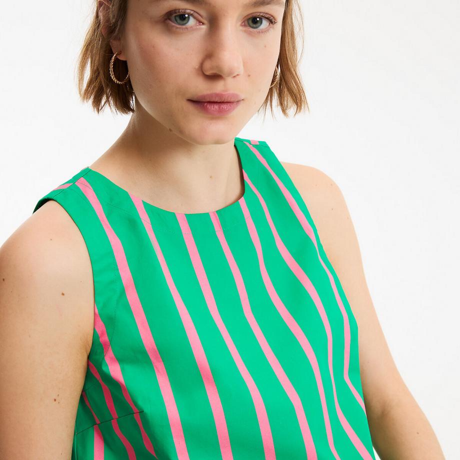 La Redoute Collections Top senza maniche a righe girocollo  