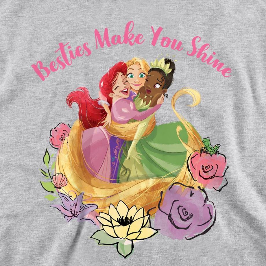 Disney PRINCESS  Besties Shine Felpa Con Cappuccio Ariel Rapunzel Tiana Erica 