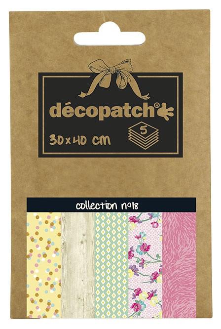 décopatch  Décopatch DP018O Kunstdruckpapier Kunstpapier 5 Blätter 