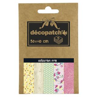 décopatch  Décopatch DP018O Kunstdruckpapier Kunstpapier 5 Blätter 