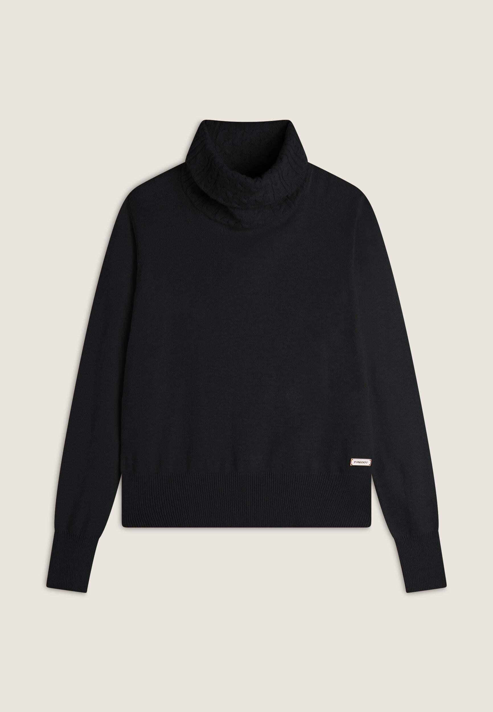 FREDDY F4WEMMA Zopfmuster Rollkragenpullover  