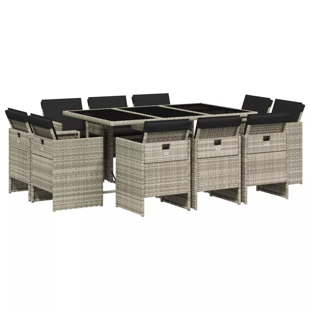 VidaXL - Garten essgruppe poly-rattan, One Size, Grau