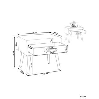 Beliani Comodino 1 cassetto en Velluto Retrò EUROSTAR  