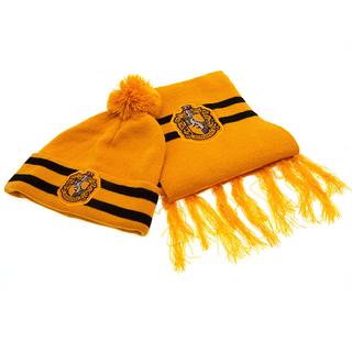 Harry Potter  Hufflepuff Mütze und Schal Set Wappen 