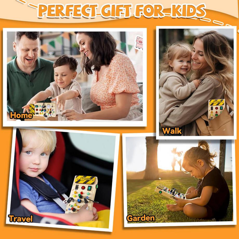 Activity-board  Busyboard Activity board Activity LED Holzspielzeug Motorikspielzeug für Kinder 